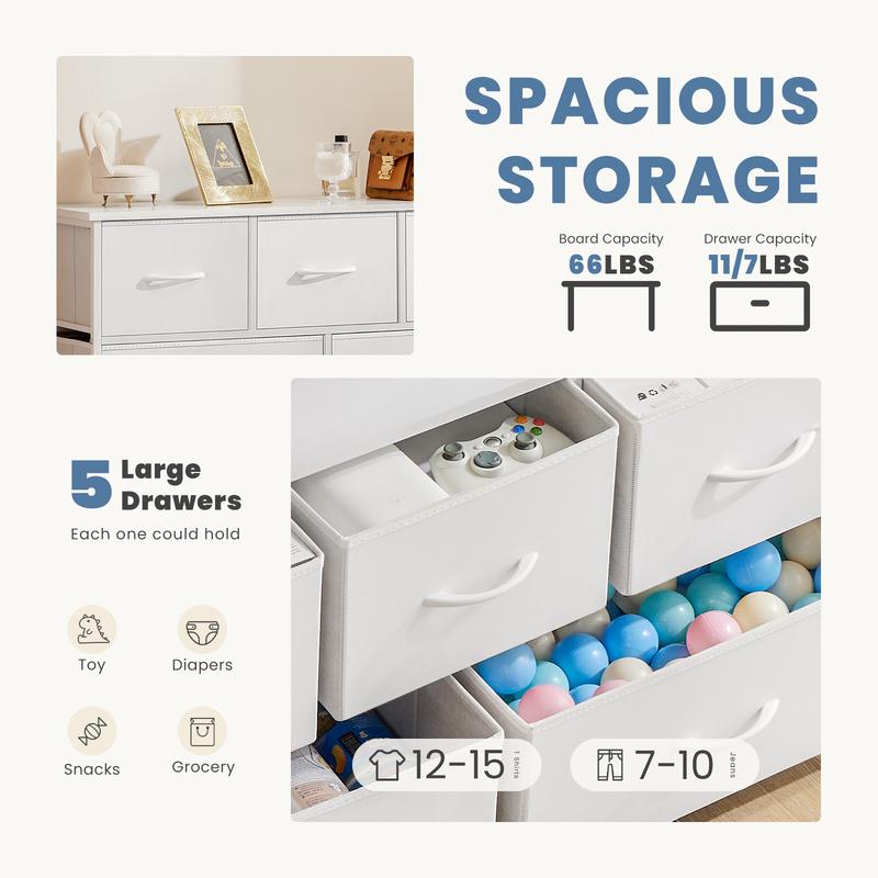 Chest of Drawers Organiser with 5 Drawers – Multipurpose Sideboard