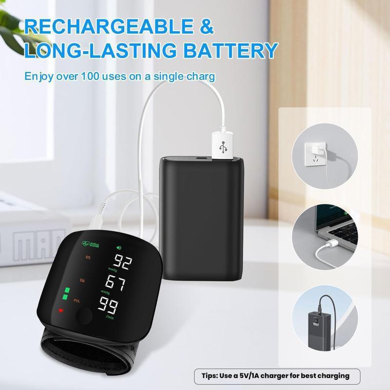 Digital Wrist Blood Pressure Monitor – Touchscreen LED Display