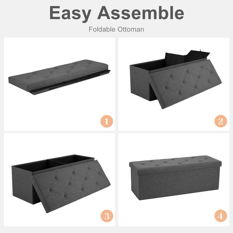 Le Banc Coffre "Luxe Lin" Pliant 3-en-1