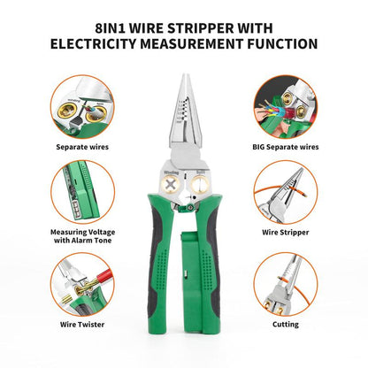 8-in-1 Pliers – Wire Stripper and Electrical Tester