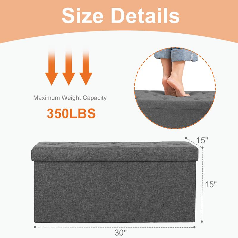 Le Banc Coffre "Luxe Lin" Pliant 3-en-1