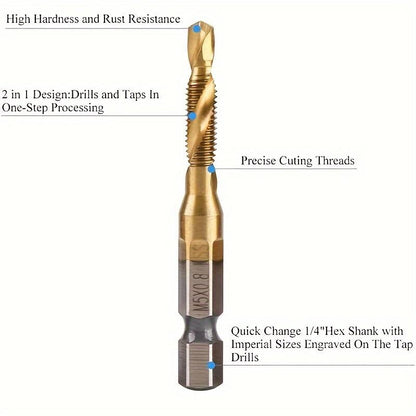 Set of 6 Male Drill Bits M3-M10 – Drill and Thread