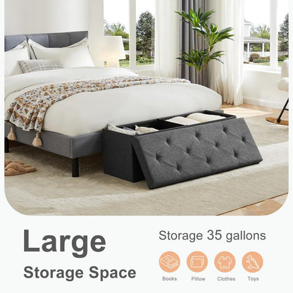 Le Banc Coffre "Luxe Lin" Pliant 3-en-1