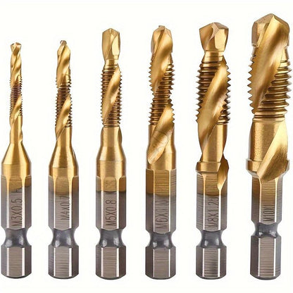 Set of 6 Male Drill Bits M3-M10 – Drill and Thread