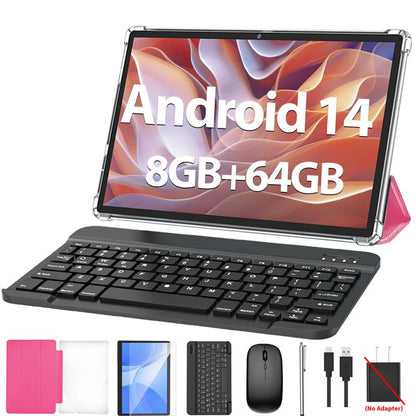 10.1" Android 14 Tablet with Keyboard and Mouse – 8GB+64GB